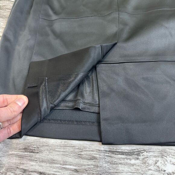 JAX Women's Sleeveless Mini Cocktail Dress Black 6 Sheer Satin Cutout High Neck - Picture 11 of 14